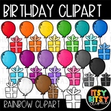 Rainbow Birthday Balloons Clipart Matching Balloons and Gifts
