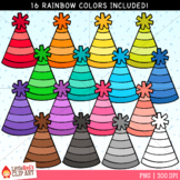 Rainbow Birthday Party Hats Clip Art