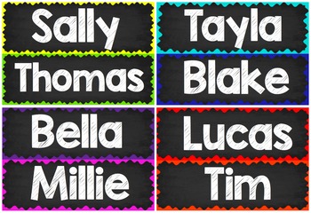 Rainbow Blackboard Classroom Labels {Editable} by MissWalkersClassroom