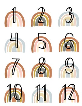 Bright and Simple Rainbow Calendar Numbers - Kinder Craze