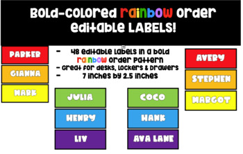 Preview of Rainbow Bold Labels (EDITABLE)
