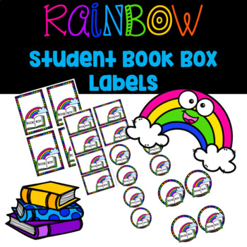 Preview of Rainbow Book Box Labels *EDITABLE*