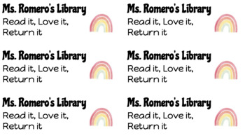 Preview of Rainbow Book Labels *Editable*  - Avery US Letter 5160