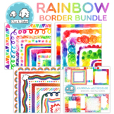 Rainbow Border Clipart Bundle - 52 Borders! | Rainbow Wate