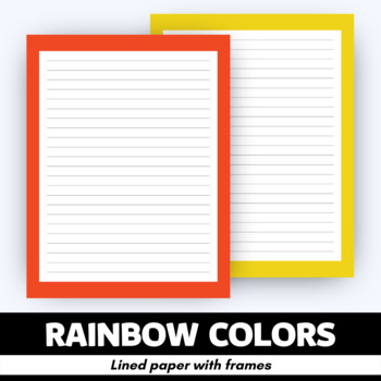 Preview of Rainbow Borders - Lined Writing Papers with Frames