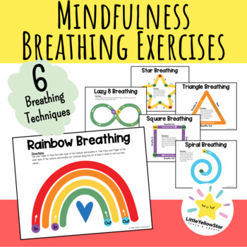 Preview of Rainbow Breathing Exercises | Mindfulness Breathing Cards (Colorful Rainbow)