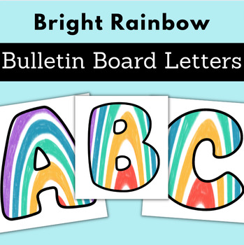 Bulletin Board Letters Boho Rainbow Classroom Deco