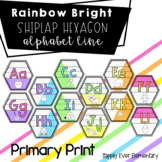 Rainbow Bright Hexagon Shiplap Alphabet Line | Primary Print