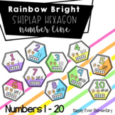 Rainbow Bright Shiplap Hexagon Number Line | Classroom Decor