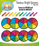 Rainbow Bright Spinners Clipart {Zip-A-Dee-Doo-Dah Designs}