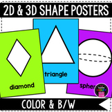 Rainbow Brights 2D & 3D Shapes Posters Classroom Decor