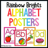 Rainbow Brights Alphabet Posters - print and cursive