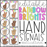 Rainbow Brights Hand Signals (Editable | Multicultural)
