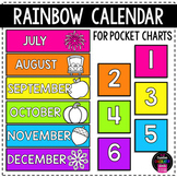 Rainbow Brights Pocket Chart Calendar Set Classroom Decor