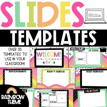 Preview of Rainbow Brights Slides Templates | Distance Learning | for Google Slides ™