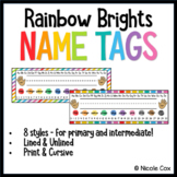 Rainbow Brights Striped Desk Tags/Name Plates
