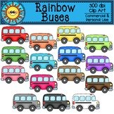 Rainbow Buses Clip Art