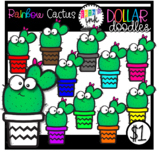 Rainbow Cactus Clipart (Erin's Ink Clipart)