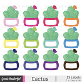 Rainbow Cactus Labels