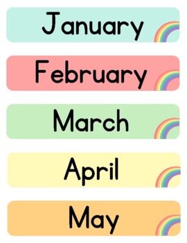 Rainbow Calendar Decor by teachingxo | TPT