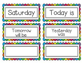 Rainbow Calendar Pieces by Kobb's Kinders | Teachers Pay Teachers