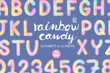 Preview of Rainbow Candy Alphabet and Number