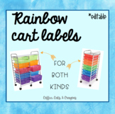 Rainbow Cart Labels- 15 drawer cart OR 10 drawer cart