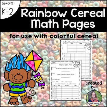 Preview of Rainbow Cereal Math Pages for Primary Students