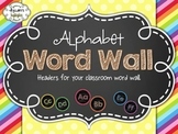 Rainbow Chalkboard Alphabet Word Wall Headers