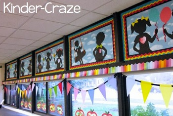 Classroom Decor-Rainbow Chalkboard Silhouettes by Schoolgirl Style