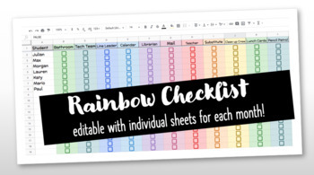 Preview of Rainbow Checklist (Editable)