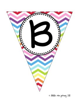 Rainbow Chevron Alphabet Pennant (+Numbers!) by Little Miss Primary