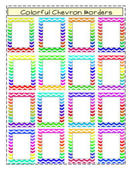 Rainbow Chevron Borders by The Helpful Teacher Next Door | TPT