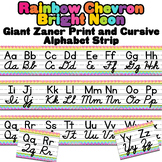 Rainbow Chevron Bright Neon Themed  Zaner Print and cursiv