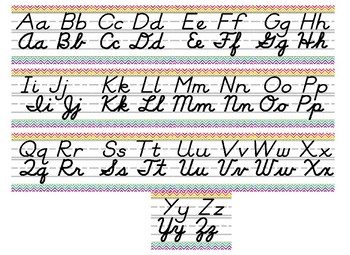 rainbow chevron bright neon themed cursive and print