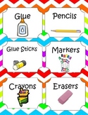 Rainbow Chevron Classroom Labels