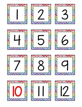 Rainbow Chevron Number Cards 1 To 120 Freebie By Live Love And Teach