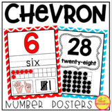 Rainbow Chevron Number Posters 0-20 and 0-30 with Counting