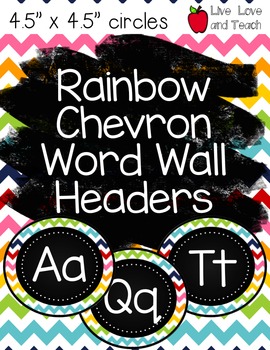 Preview of Rainbow Chevron Word Wall Headers