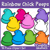 Rainbow Chick Peeps Clipart Set 10 Piece Easter Counting C