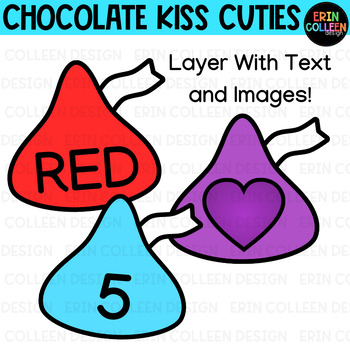 Rainbow Chocolate Kiss Cuties Clipart - Valentine's Day Candy | TPT