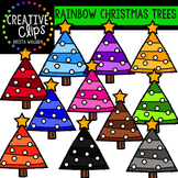 Rainbow Christmas Trees - Christmas Clipart {Creative Clip