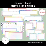 Rainbow Classroom Blank Labels
