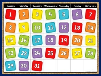 Rainbow Classroom Calendar Display- for Morning Boards! by White Fluffy ...