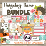 Hedgehog Theme Classroom Decor BUNDLE with Shiplap & Flowers
