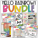 Rainbow Classroom Decor - Calendar Display, Birthday Displ