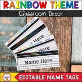 Rainbow Theme Classroom Decor Desk Name Tags