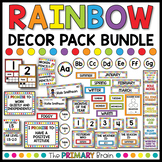 Rainbow Classroom Decor Pack Bundle | Bright and Colorful 