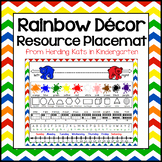 Rainbow Classroom Decor Resource Mats