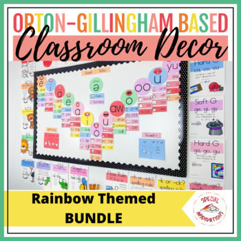 Preview of Rainbow Classroom Decor Science of Reading Orton-Gillingham Bundle